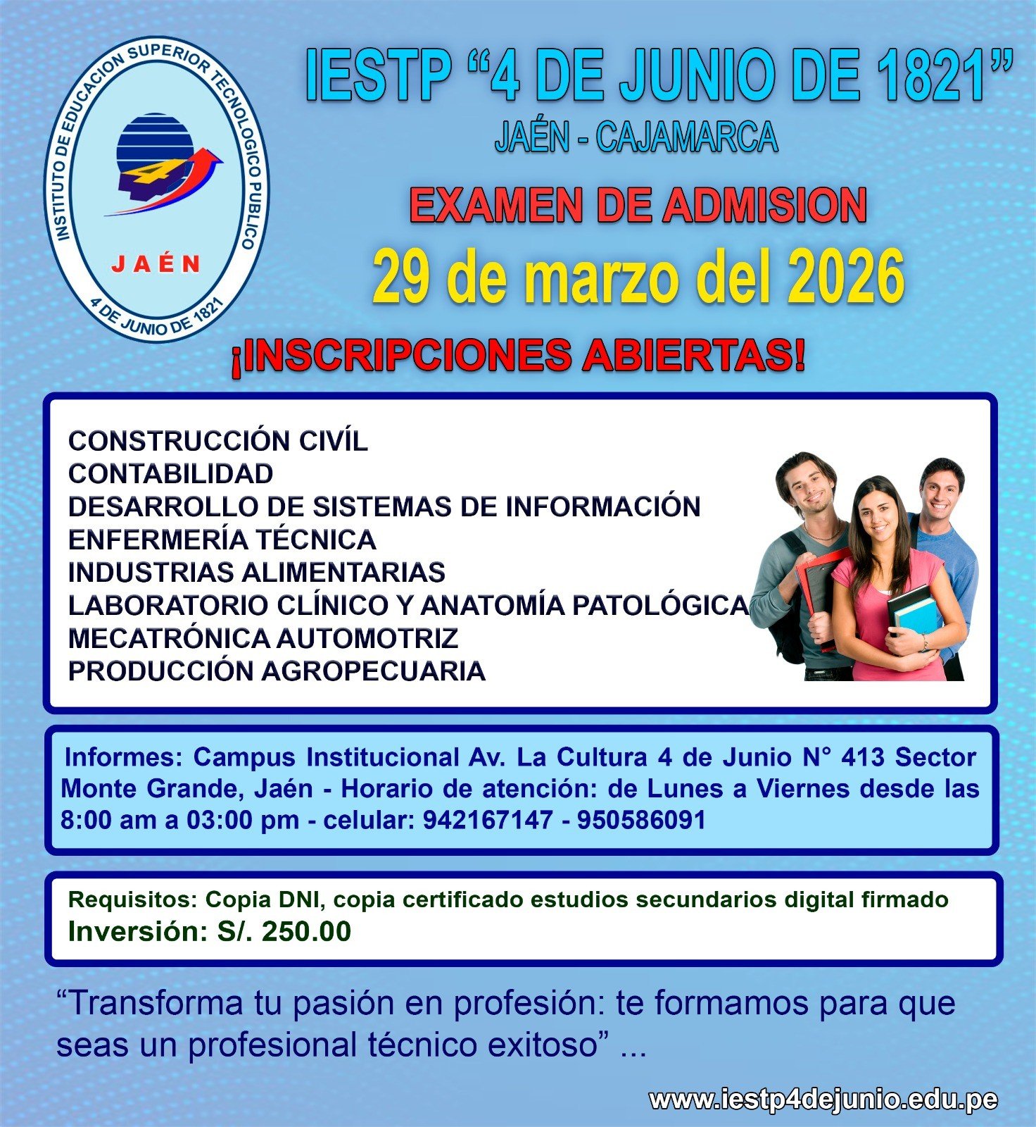 EXAMEN DE ADMISIÓN 2026